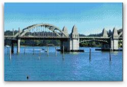  Gyémántszemes festmény - Híd a Siuslaw folyón Méret: 40x60cm, Keretezés: Keret nélkül (csak a vászon), Gyémántok: Kerek