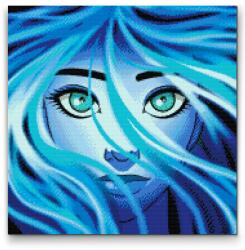 Gyémántszemes festmény - Kék tünder Méret: 50x50cm, Keretezés: Keret nélkül (csak a vászon), Gyémántok: Négyzet alakú