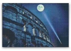 Gyémántszemes festmény - Éjszakai Colosseum Méret: 40x60cm, Keretezés: Keret nélkül (csak a vászon), Gyémántok: Kerek