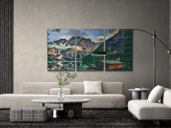  Gyémánt kirakó - Hegyi házikó (3 db-os készlet) Méret: 30x40cm (3db), Keretezés: Keret nélkül (csak a vászon), Gyémántok: Négyzet alakú
