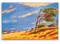  Gyémántszemes festmény - Elhagyatott part Méret: 40x60cm, Keretezés: Keret nélkül (csak a vászon), Gyémántok: Négyzet alakú