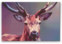  Gyémántszemes festmény - Vektor szarvas Méret: 40x60cm, Keretezés: Keret nélkül (csak a vászon), Gyémántok: Kerek