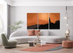  Gyémántszemes festmény - Szerzetes naplementében (3 db-os készlet) Méret: 30x40cm (3db), Keretezés: Műanyagtáblával, Gyémántok: Kerek