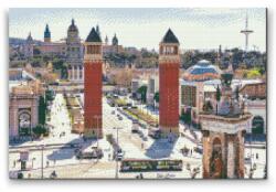Gyémántszemes festmény - Barcelona, Spanyolország Méret: 40x60cm, Keretezés: Műanyagtáblával, Gyémántok: Kerek
