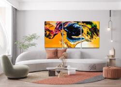  Gyémántszemes festmény - Színes minta 2 (3 db-os készlet) Méret: 30x40cm (3db), Keretezés: Keret nélkül (csak a vászon), Gyémántok: Négyzet alakú