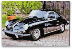 Gyémántszemes festmény - Régi Porsche Méret: 40x60cm, Keretezés: Keret nélkül (csak a vászon), Gyémántok: Kerek