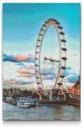 Gyémántszemes festmény - London Eye Méret: 40x60cm, Keretezés: Fatáblával, Gyémántok: Kerek