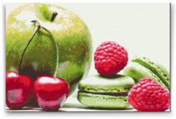 Gyémánt kirakó - Gyümölcsök macaronnal Méret: 40x60cm, Keretezés: Műanyagtáblával, Gyémántok: Négyzet alakú