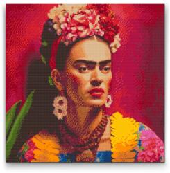  Gyémántszemes festmény - Frida Kahlo Méret: 50x50cm, Keretezés: Fatáblával, Gyémántok: Kerek