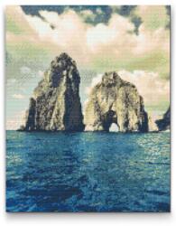  Gyémántszemes festmény - Capri szigete, Olaszország Méret: 40x50cm, Keretezés: Keret nélkül (csak a vászon), Gyémántok: Kerek