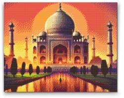 Gyémántszemes festmény - Meseszép Taj Mahal Méret: 30x40cm, Keretezés: Műanyagtáblával, Gyémántok: Négyzet alakú