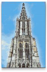  Gyémántszemes festmény - Ulm, Németország Méret: 40x60cm, Keretezés: Kartonlemezen, Gyémántok: Négyzet alakú
