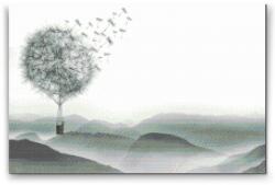 Gyémántszemes festmény - Pitypang lufi Méret: 40x60cm, Keretezés: Műanyagtáblával, Gyémántok: Kerek