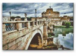  Gyémántszemes festmény - Angyalvár Rómában 3 Méret: 40x60cm, Keretezés: Keret nélkül (csak a vászon), Gyémántok: Négyzet alakú