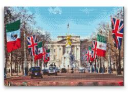  Gyémántszemes festmény - Buckingham-palota, Anglia Méret: 40x60cm, Keretezés: Keret nélkül (csak a vászon), Gyémántok: Kerek