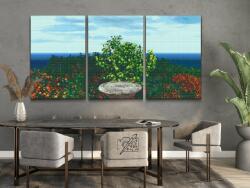 Gyémántszemes festmény - Színes kert (3 db-os készlet) Méret: 30x40cm (3db), Keretezés: Kartonlemezen, Gyémántok: Négyzet alakú