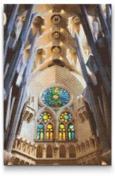 Gyémánt kirakó - Sagrada Família belülről Méret: 40x60cm, Keretezés: Fatáblával, Gyémántok: Négyzet alakú