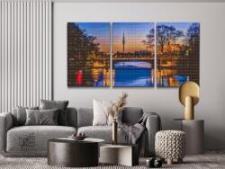 Gyémántszemes festmény - Hamburg naplementében (3 db-os készlet) Méret: 40x60cm (3db), Keretezés: Műanyagtáblával, Gyémántok: Négyzet alakú