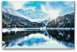  Gyémántszemes festmény - Svájci Alpok Méret: 40x60cm, Keretezés: Fatáblával, Gyémántok: Kerek