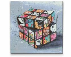  Gyémántszemes festmény - Rubik-kocka Méret: 50x50cm, Keretezés: Műanyagtáblával, Gyémántok: Négyzet alakú