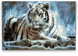 Gyémántszemes festmény - Bengáli tigris Méret: 40x60cm, Keretezés: Műanyagtáblával, Gyémántok: Négyzet alakú