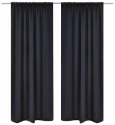 VidaXL 2 Perdele negre opace cu rejansă 135 x 245 cm (130370)