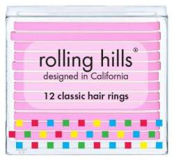 Rolling Hills Set elastice de păr - Rolling Hills Classic Hair Rings Pink 12 buc