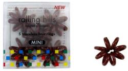 Rolling Hills Elastic-brățară pentru păr, mini, maro - Rolling Hills 5 Traceless Hair Rings Mini Brown 5 buc