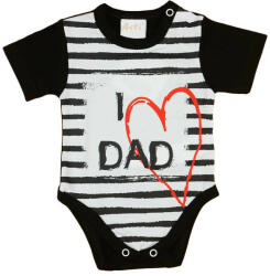 Andrea Kft I LOVE MY DAD" feliratos rövid ujjú baba body fekete