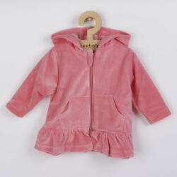NEW BABY Plüss kapucnis pulóver New Baby Baby rózsaszín - pindurka
