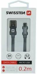 SWISSTEN - adat- és töltőkábel textil bevonattal, USB/mikro USB, (71522102)