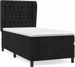 vidaXL Fekete bársony rugós ágy matraccal 80 x 200 cm (3129359) - pepita