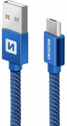 SWISSTEN - adat- és töltőkábel textil bevonattal, USB/mikro USB, (71522108)