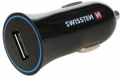 SWISSTEN - autós töltő, 1 USB port, mikro USB kábellel, 1 A, fekete (20110800)