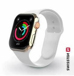 Swissten - Apple Watch szilikon szíj, 38-40 mm, fehér (46000104)