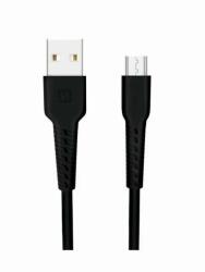 SWISSTEN - adat- és töltőkábel gumírozott, USB/mikro USB, 1m fekete (71505520)