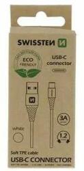 SWISSTEN - adat- és töltőkábel USB/USB-C, 1, 2m, fehér (71503301ECO)
