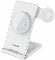 Nillkin PowerTrio 3 az 1-ben vezeték nélküli MagSafe töltő Apple Watch White (MFI) számára