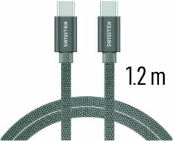 SWISSTEN - adat- és töltőkábel textil bevonattal, USB-C/USB-C 1, 2 (71527202)