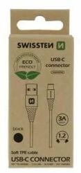 SWISSTEN - adat- és töltőkábel USB/USB-C, 1, 2m, fekete (71503300ECO)