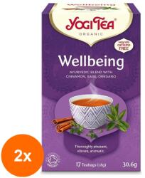 YOGI TEA Set 2 x Ceai Bio Wellbeing Mereu Tanar, Yogi Tea, 17 Plicuri, 30.6 g