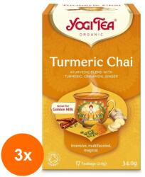 YOGI TEA Set 3 x 17 Plicuri Ceai Bio cu Turmeric / Curcuma, Yogi Tea, 34 g