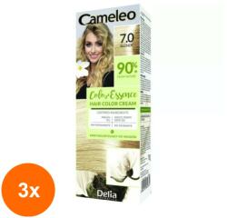 Cameleo Set 3 x Vopsea de Par Cameleo Color Essence 7.0 Blond, 75 g