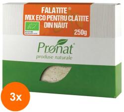 Pronat Box Display Set 3 x Mix Bio din Faina de Naut cu Condimente, pentru Clatite, Falatite, 250 g