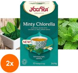 YOGI TEA Set 2 x Ceai Bio Menta si Chlorella, Yogi Tea, 17 Plicuri, 34 g