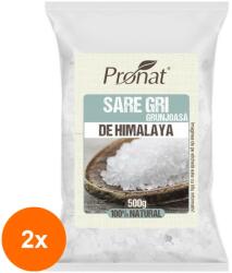 Pronat Foil Pack Set 2 x Sare de Himalaya Gri Grunjoasa 500 g