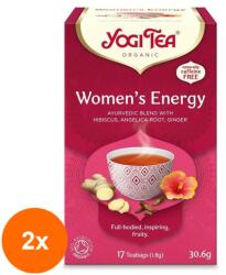 YOGI TEA Set 2 x Ceai Bio Energie pentru Femei, Yogi Tea, 17 Plicuri, 30.6 g