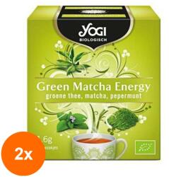 YOGI TEA Set 2 x Ceai Bio Green Matcha Energy, Yogi Tea, 12 Plicuri, 21.6 g