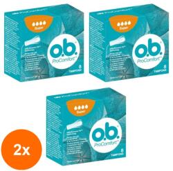 o.b. Set 2 x Tampoane OB Procomfort Super, 8 Bucati / Cutie, 3 Cutii