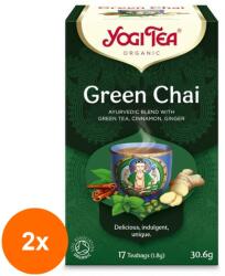 YOGI TEA Set 2 x Ceai Bio Verde, Yogi Tea, 17 Plicuri, 30.6 g